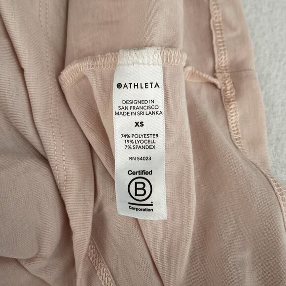 Athleta Sleeveless Tank Top Workout Gym Muscle Tee Stretch Beige Womens XS - Picture 6 of 12